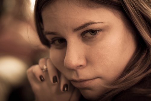 Julia Miller contemplating the true meaning of Christmas